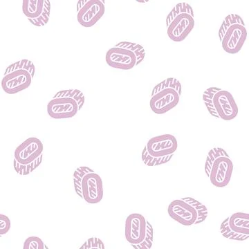 Null number glyph seamless pattern Stock Illustration