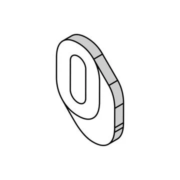 Null number isometric icon vector illustration 库存插图