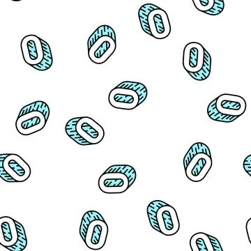 Null number vector seamless pattern Illustrazione stock