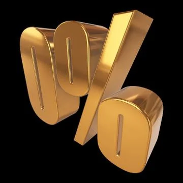 Null percent on black background Stock-Illustration