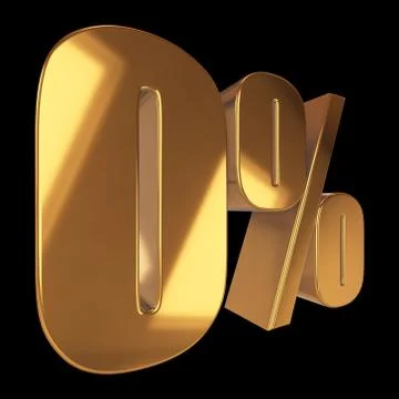 Null percent on black background 库存插图