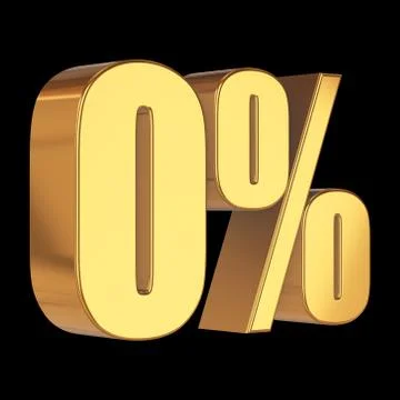 Null percent on black background Stock-Illustration