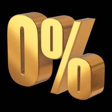 Null percent on black background Stock-Illustration