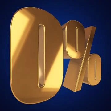 Null percent on blue background 库存插图