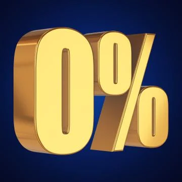 Null percent on blue background Stock-Illustration