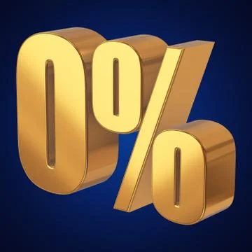 Null percent on blue background 库存插图