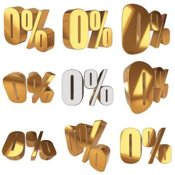 Null percent on white background Stock-Illustration