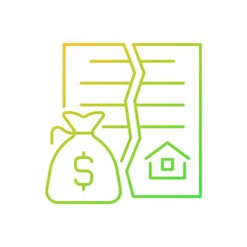 Nullified contract gradient linear vector icon Stock Illustration