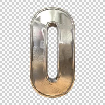 Number 0 3D Render of Old Steel Rough Material Stock Illustration