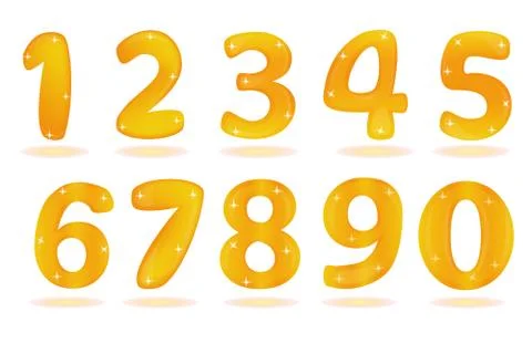 Number from 0 to 9 isolated in white background. Stockillustratie