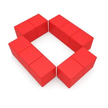 Number 0 cubic red Stock Illustration