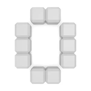 Number 0 cubic white Stock Illustration