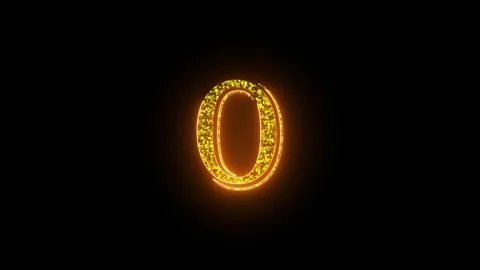 Number 0 Golden Text Animation. Luxury Shiny Glow Numbers Vídeos de archivo 297754518
