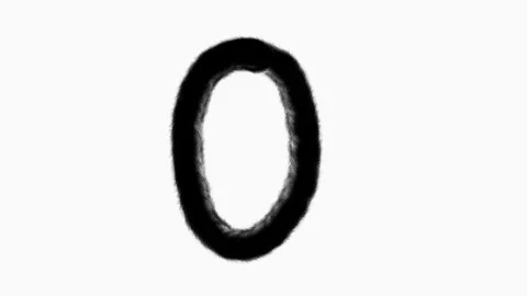 Number 0 Hand Drawn Animation With Brush Stroke Stock Footage 300296337