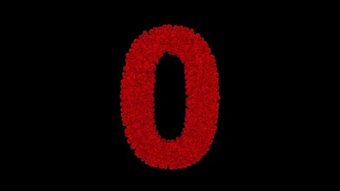Number 0 made of red roses Stock Footage 74166675
