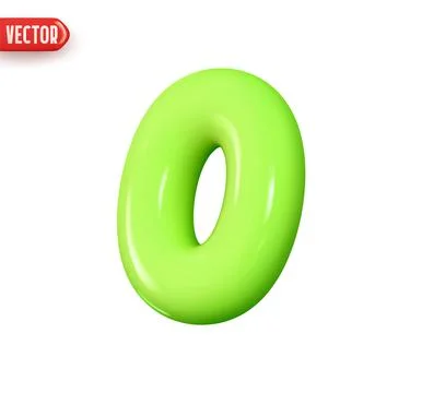 Number 0. Number zero. Realistic 3d design In cartoon style. Icon isolated .. Illustrazione stock
