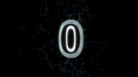 Number 0 Plexus Line And Dots Connection on Dark Background Stock Footage 342101101