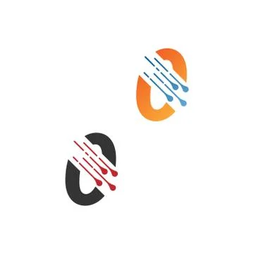 Number 0  simple  tech logo with circuit lines style icon Illustrazione stock