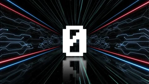 Number 0 in Tech Room Animation, Top Ten, on Alpha Channel, Loop Stock Footage 251477324