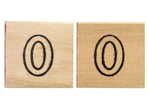 Number 0 on wood frames Stock Photos