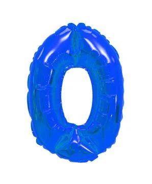 Number 0 (zero) from balloons blue Stock Photos