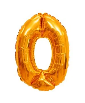 Number 0 (zero) from balloons orange Stock Photos