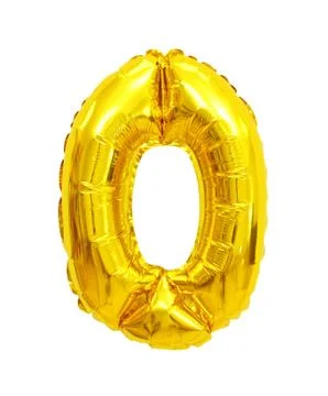 Number 0 (zero) from balloons Stock Photos