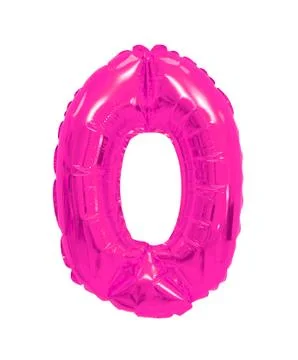Number 0 (zero) from balloons pink Stock Photos