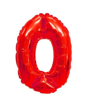 Number 0 (zero) from balloons red Stock Photos