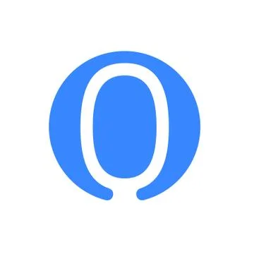 Number 0 zero font logo vector blue icon Illustrazione stock