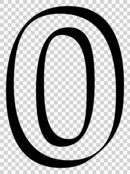 Number 0 - zero isolated on transparent background Stock Illustration