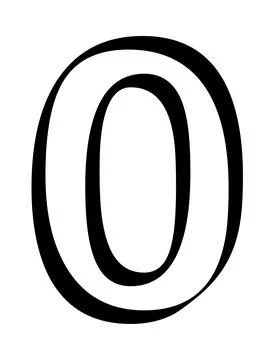 Number 0 - zero isolated on white background Stock Illustration