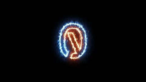 Number 0 (zero) - outline fire and ice glowing on transparent background Stock Footage 104932422