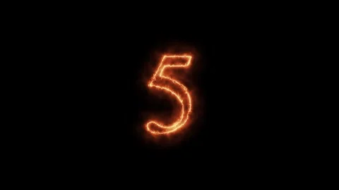 Number 1 to 112on fire animation Stock Footage 264148778