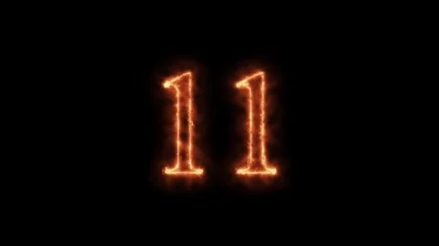 Number 1 to 112on fire animation Stock Footage 264148779