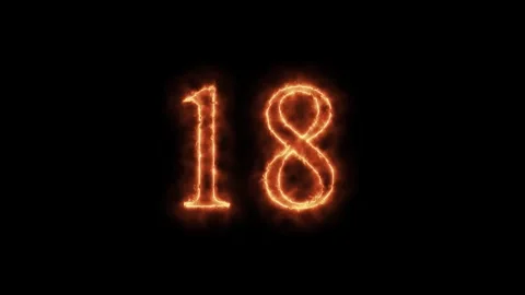 Number 1 to 112on fire animation Stock Footage 264148790