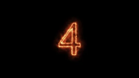 Number 1 to 112on fire animation Stock Footage 264148791