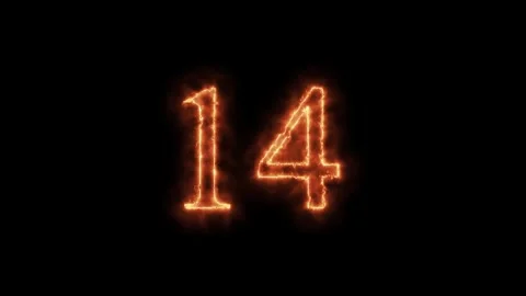 Number 1 to 112on fire animation Stock Footage 264148810