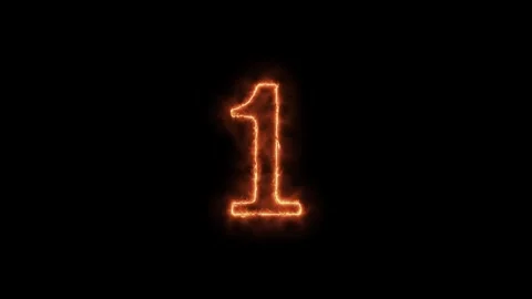 Number 1 to 112on fire animation Stock Footage 264148816