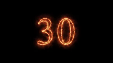 Number 1 to 112on fire animation Stock Footage 264148822