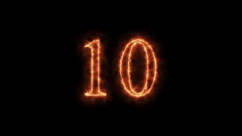 Number 1 to 112on fire animation Stock Footage 264148823