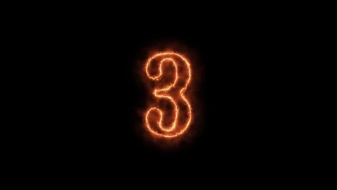 Number 1 to 112on fire animation Stock Footage 264148836