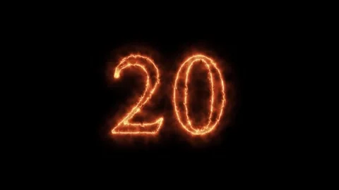 Number 1 to 112on fire animation Stock Footage 264148839