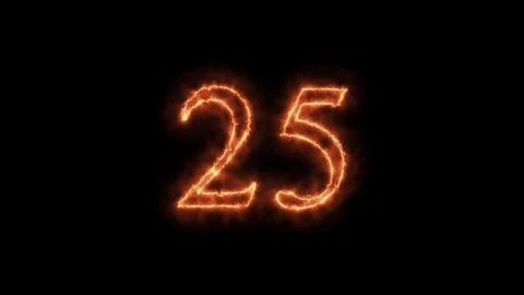 Number 1 to 112on fire animation Stock Footage 264148842