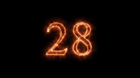 Number 1 to 112on fire animation Stock Footage 264148849