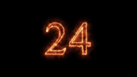 Number 1 to 112on fire animation Stock Footage 264148855