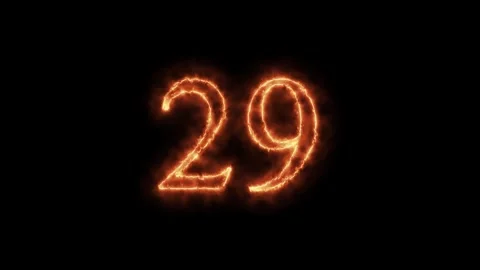 Number 1 to 112on fire animation Stock Footage 264148857