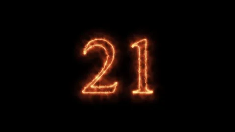 Number 1 to 112on fire animation Stock Footage 264148858