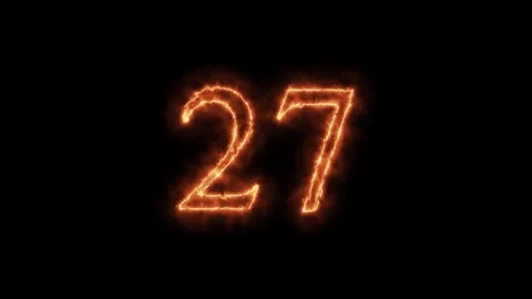 Number 1 to 112on fire animation Stock Footage 264148864
