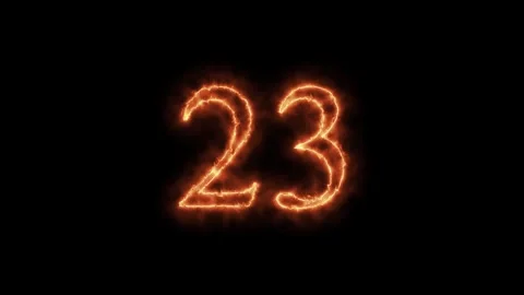 Number 1 to 112on fire animation Stock Footage 264148866